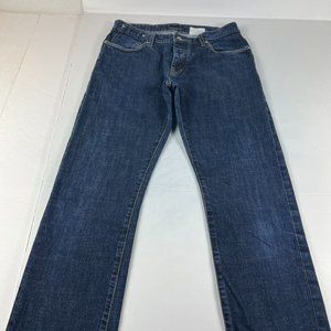 John Varvatos USA Jeans Women's 31 Reg Mid Rise Slim Fit Dark Blue Stretch Denim